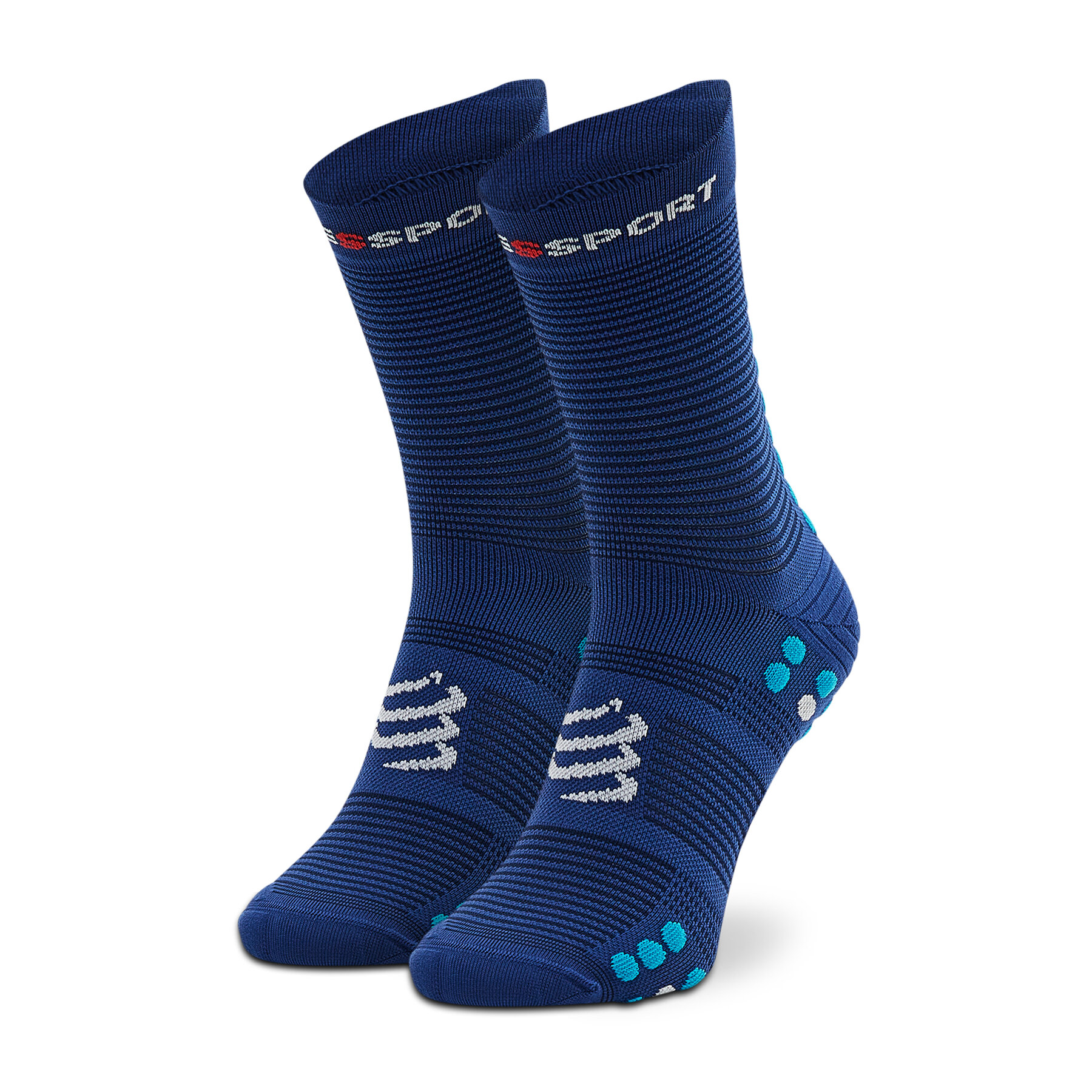 Hohe Unisex-Socken Compressport Pro Racing Socks V4.0 Run High XU00046B_533 Dunkelblau von Compressport