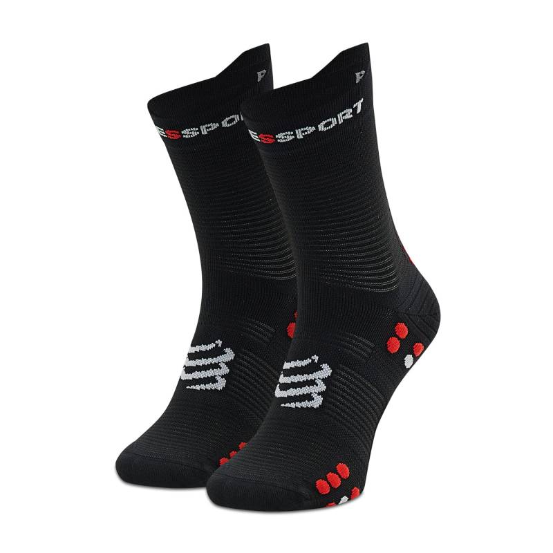 Hohe Unisex-Socken Compressport Pro Racing Socks V4.0 Run High XU00046B_906 Schwarz von Compressport