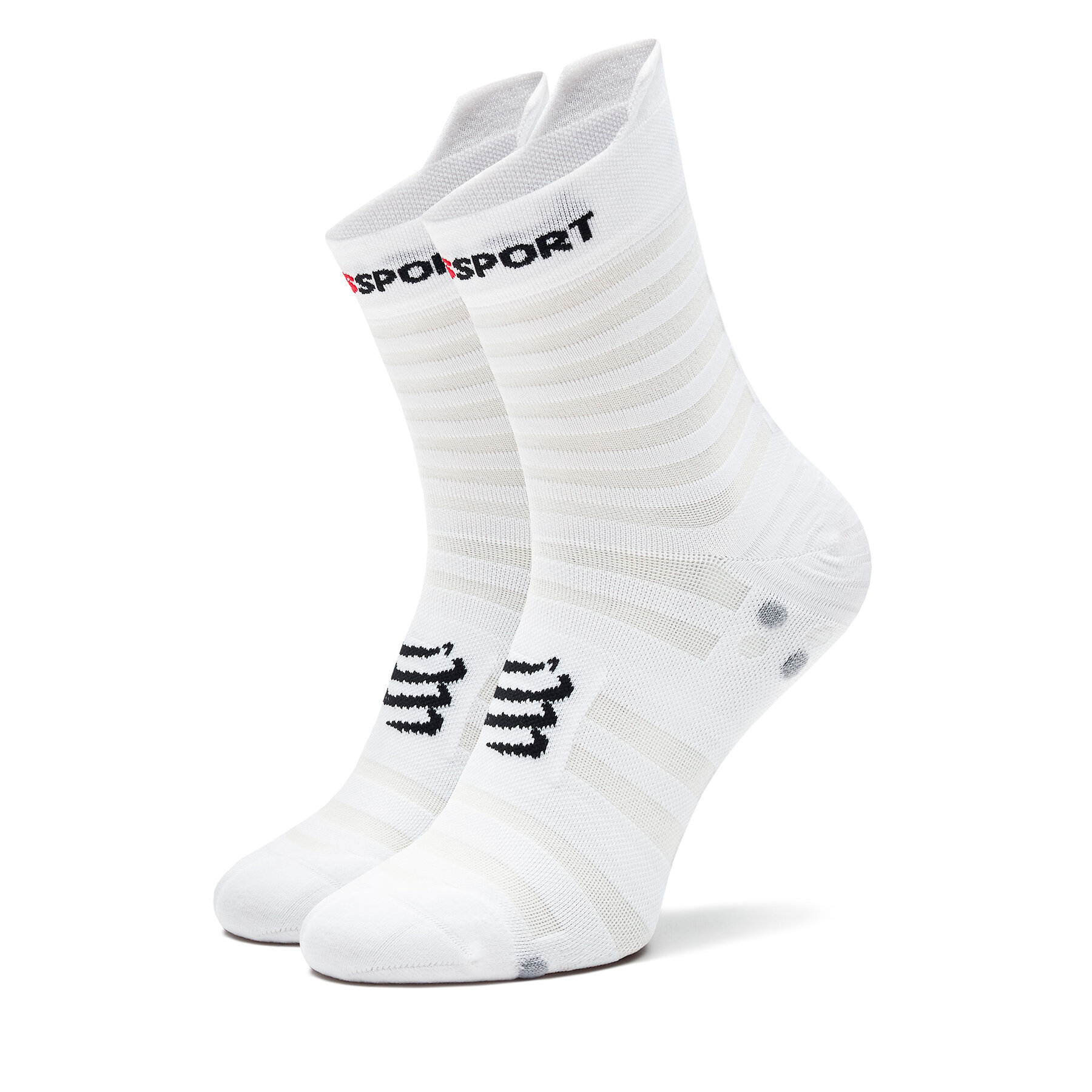 Hohe Unisex-Socken Compressport Pro Racing Socks V4.0 Ultralight Run High XU00050B Weiß von Compressport