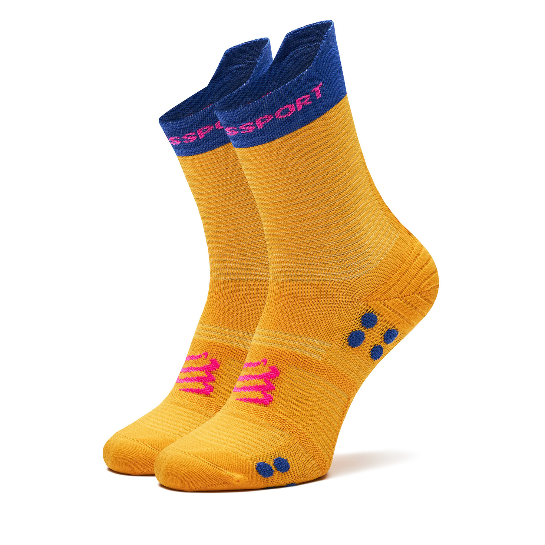 Hohe Unisex-Socken Compressport Pro Racing V4.0 Run High XU00046B Gelb von Compressport