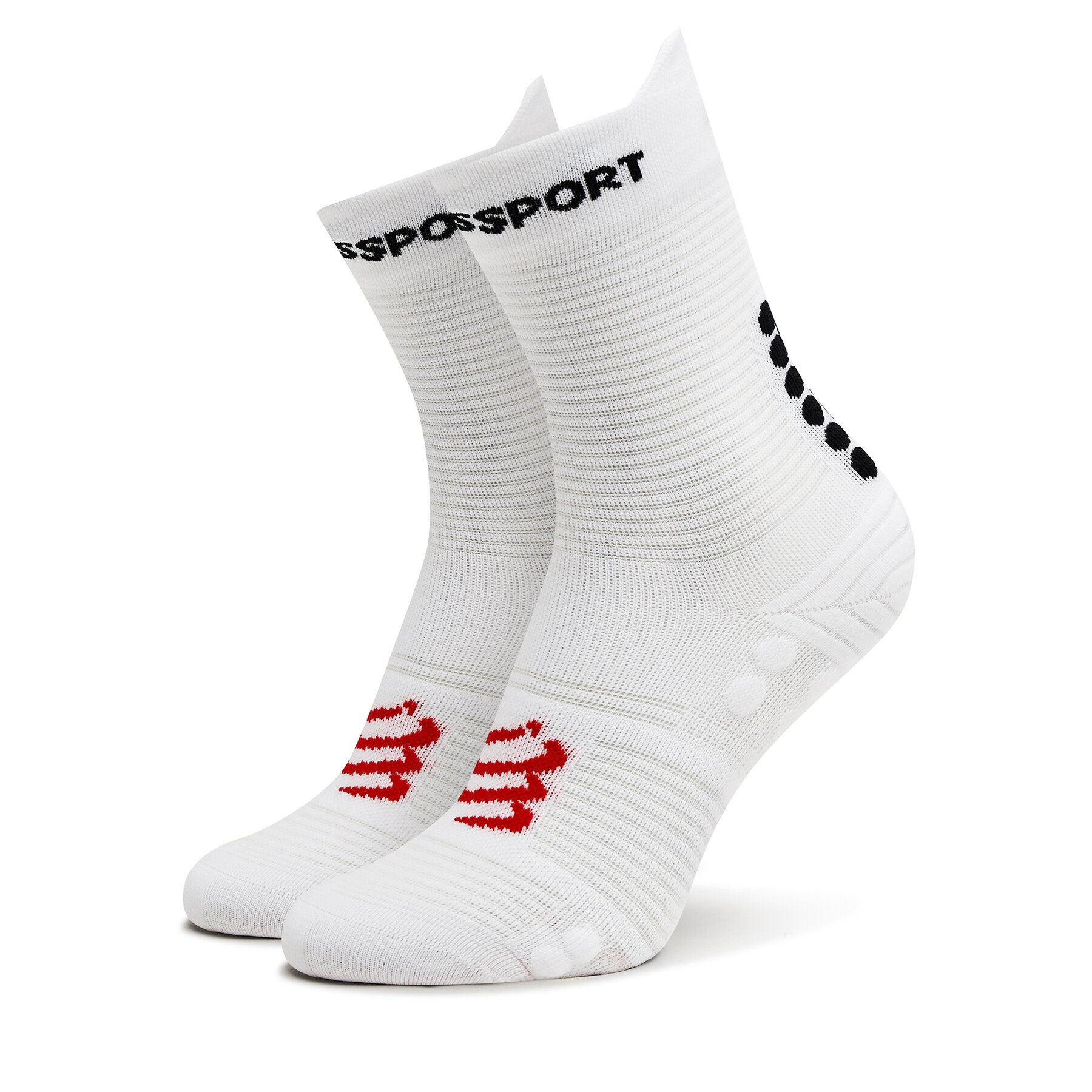 Hohe Unisex-Socken Compressport Pro Racing V4.0 Run High XU00046B Weiß von Compressport