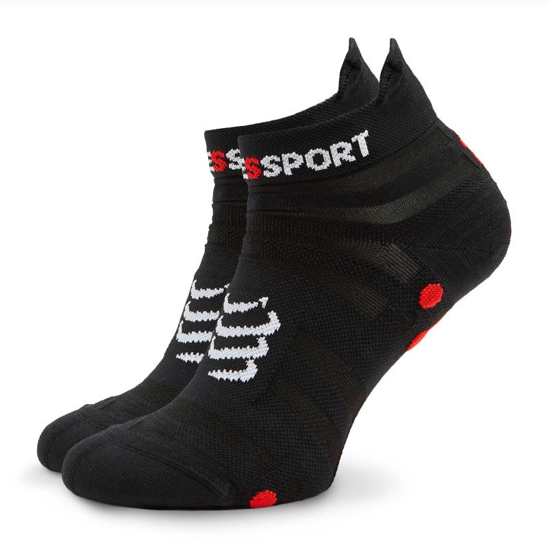 Niedrige Unisex Socken Compressport Pro Racing Socks v4.0 Ultralight Run Low XU00051B Schwarz von Compressport