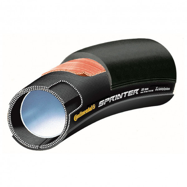 Continental - 28'' x 25 mm Sprinter Tubular Skin - Pneus Gr 28'' - 25 mm schwarz von Continental