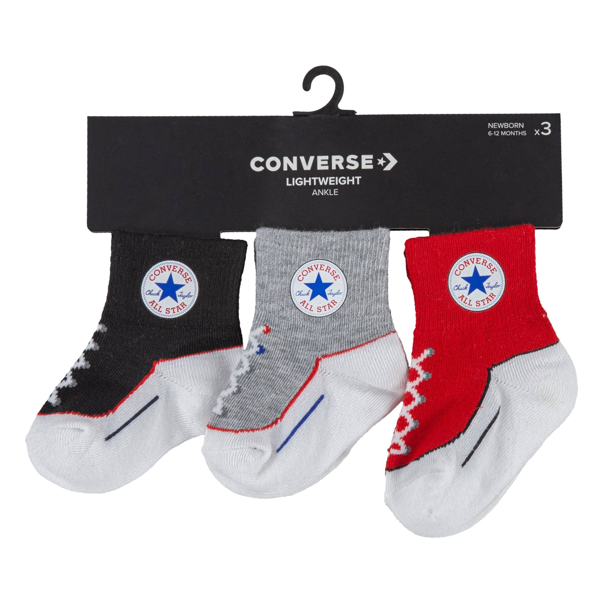 Converse Sportsocken »CHUCK INFANT TODDLER QUARTER 3PK«, (3 Paar) von Converse