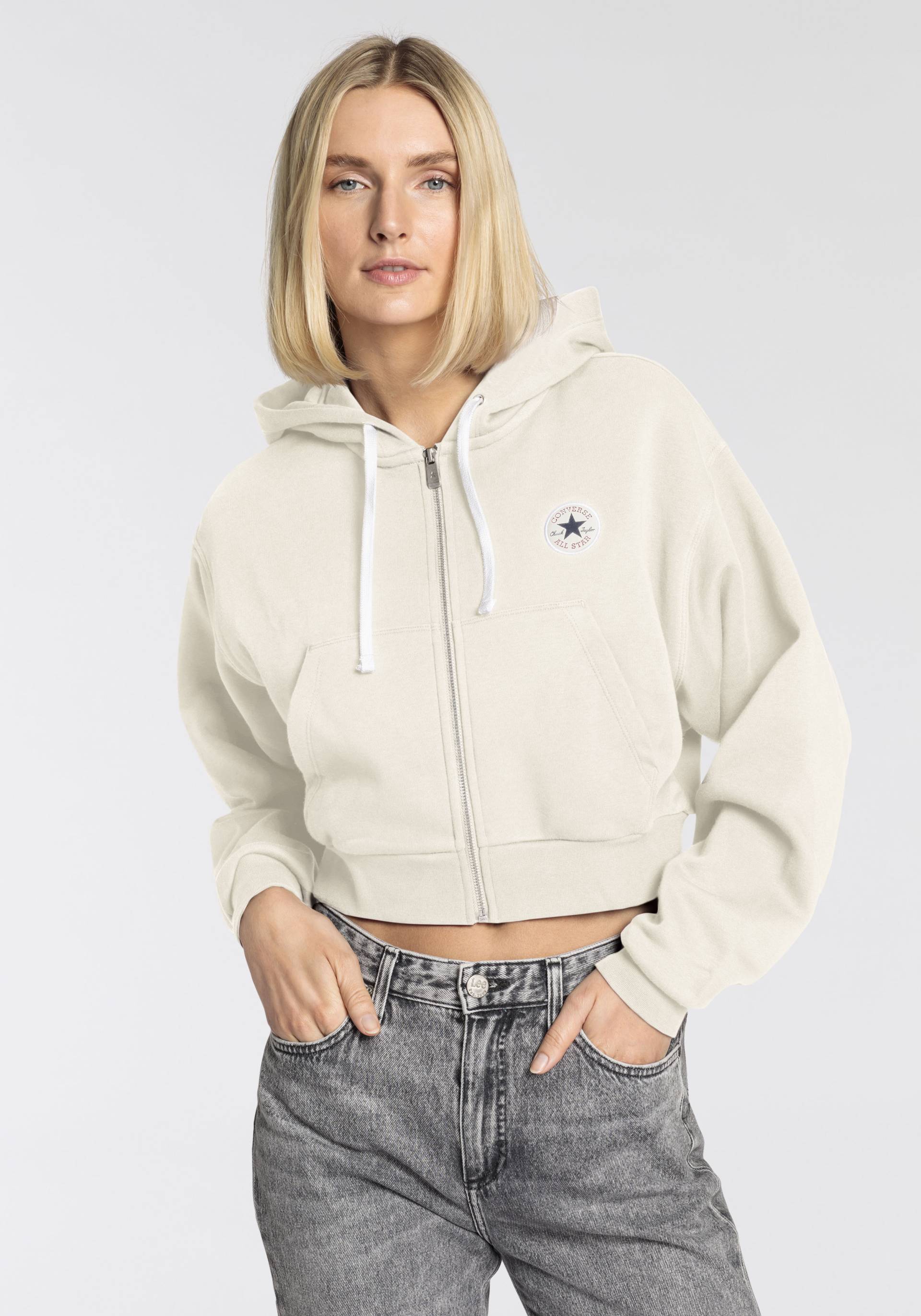 Converse Sweatjacke »WOMEN'S CONVERSE RETRO FULL-ZIP HOODIE«, cropped von Converse