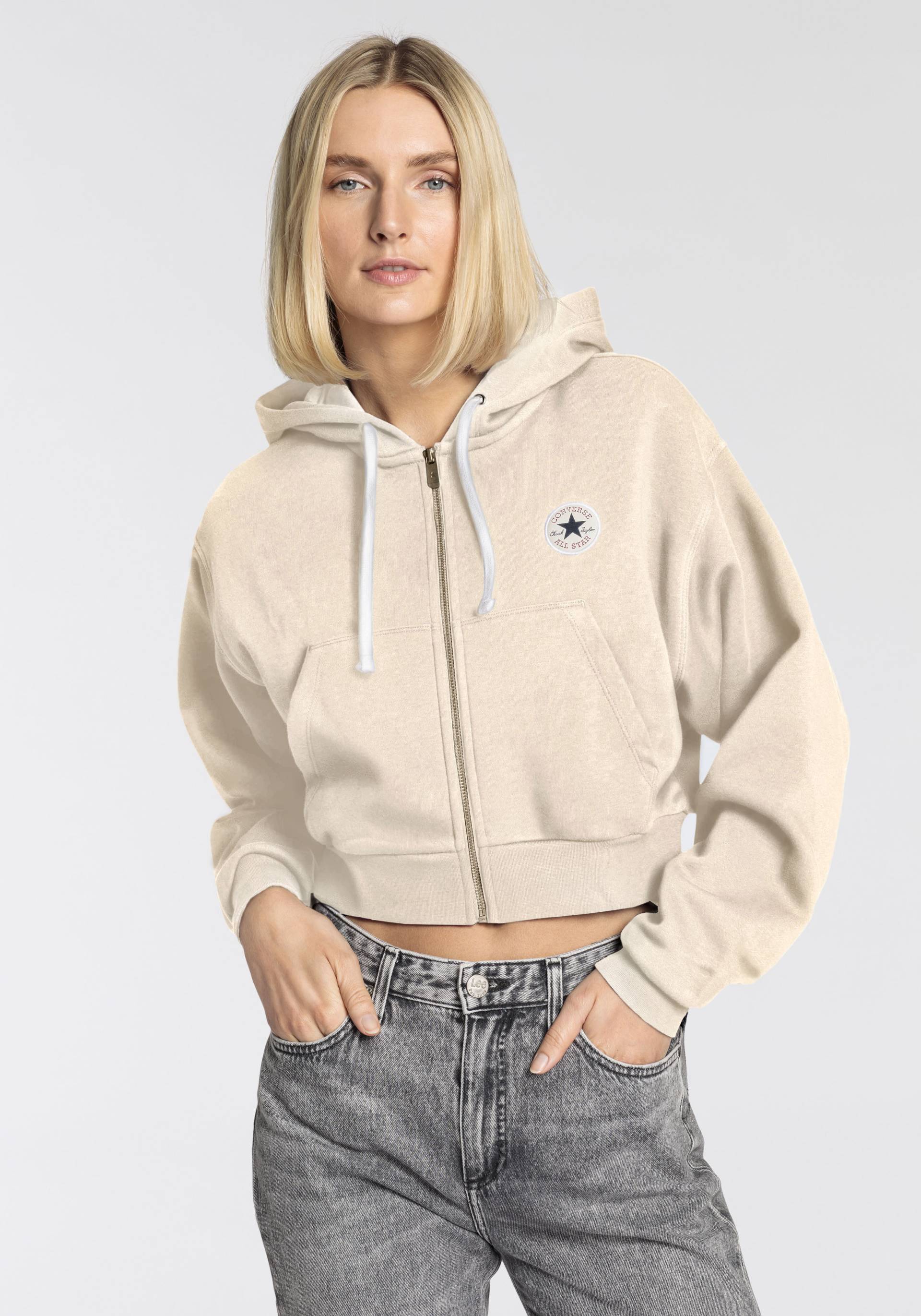 Converse Sweatjacke »WOMEN'S CONVERSE RETRO FULL-ZIP HOODIE«, cropped Converse Sweatjacke »WOMEN'S CONVERSE RETRO FULL-ZIP HOODIE«, cropped von Converse