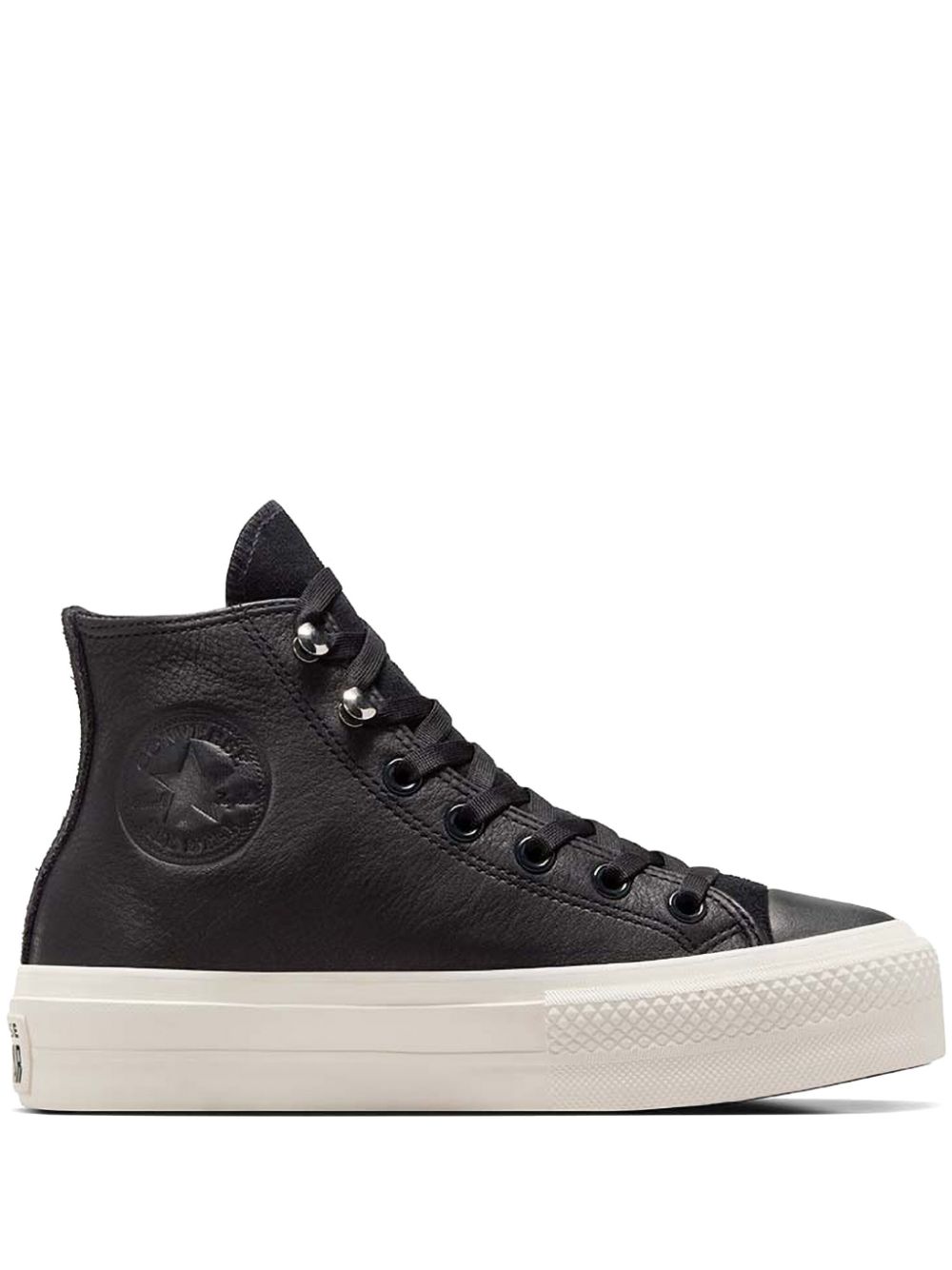 Converse platform leather hi-top sneakers - Black von Converse