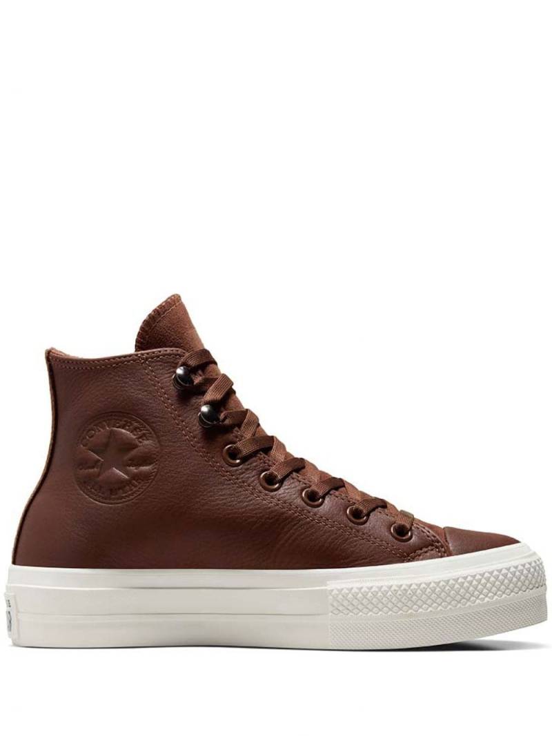 Converse platform leather hi-top sneakers - Brown von Converse