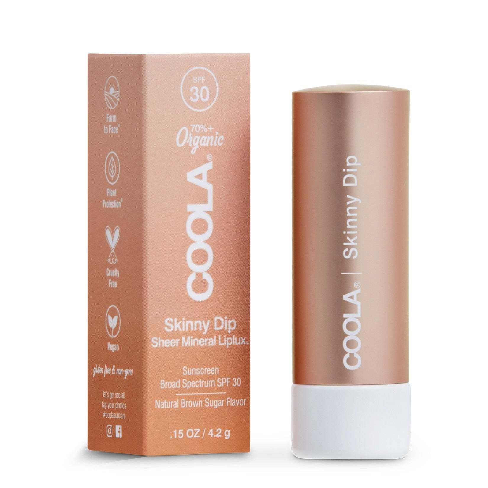 Mineral Liplux Getönter Lippenbalsam Spf30 - Skinny Dip Damen Helle Kastanie ONE SIZE von Coola