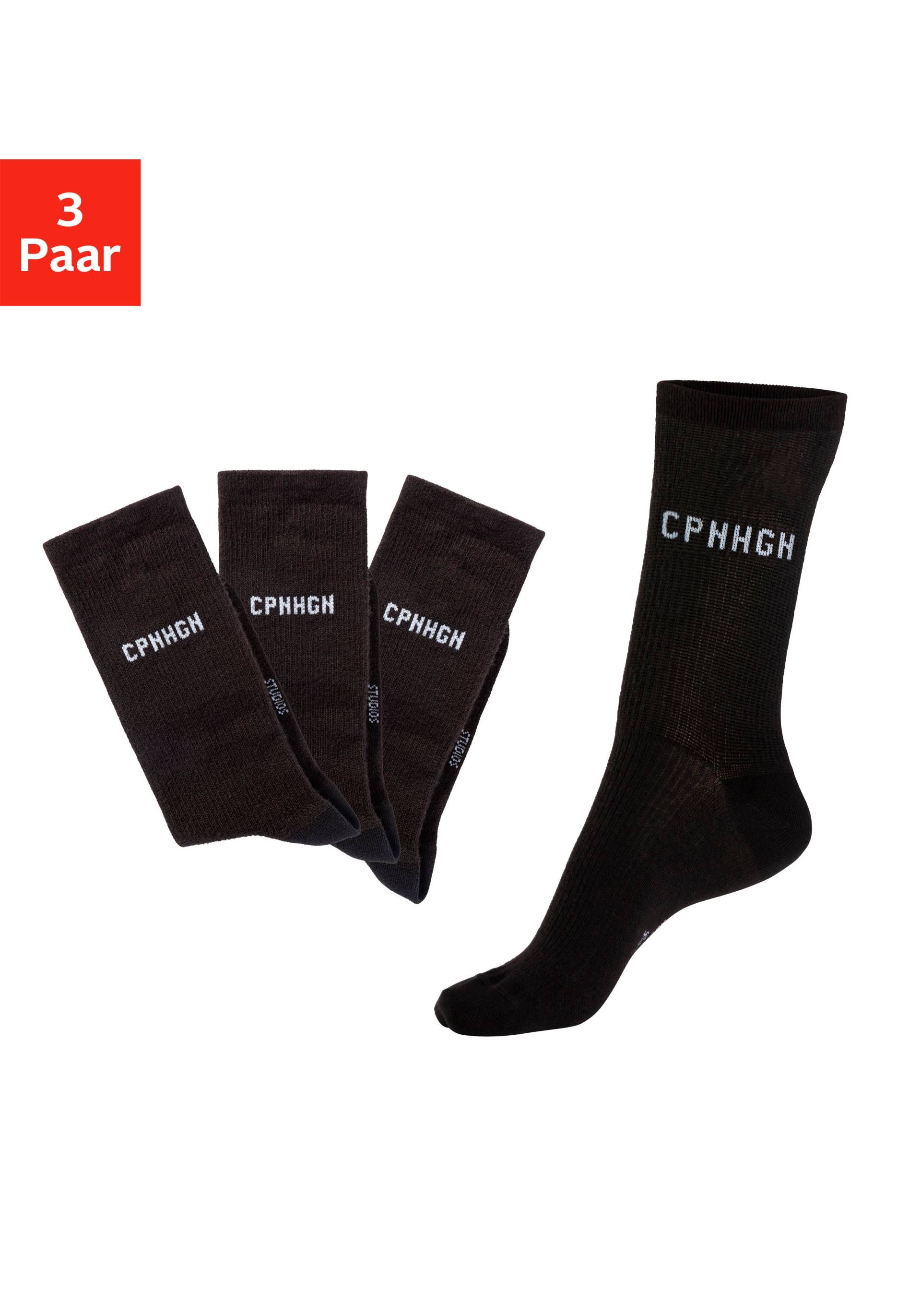 Copenhagen Studios Basicsocken, (3 Paar), mit Rippstruktur und Stickerei von Copenhagen Studios