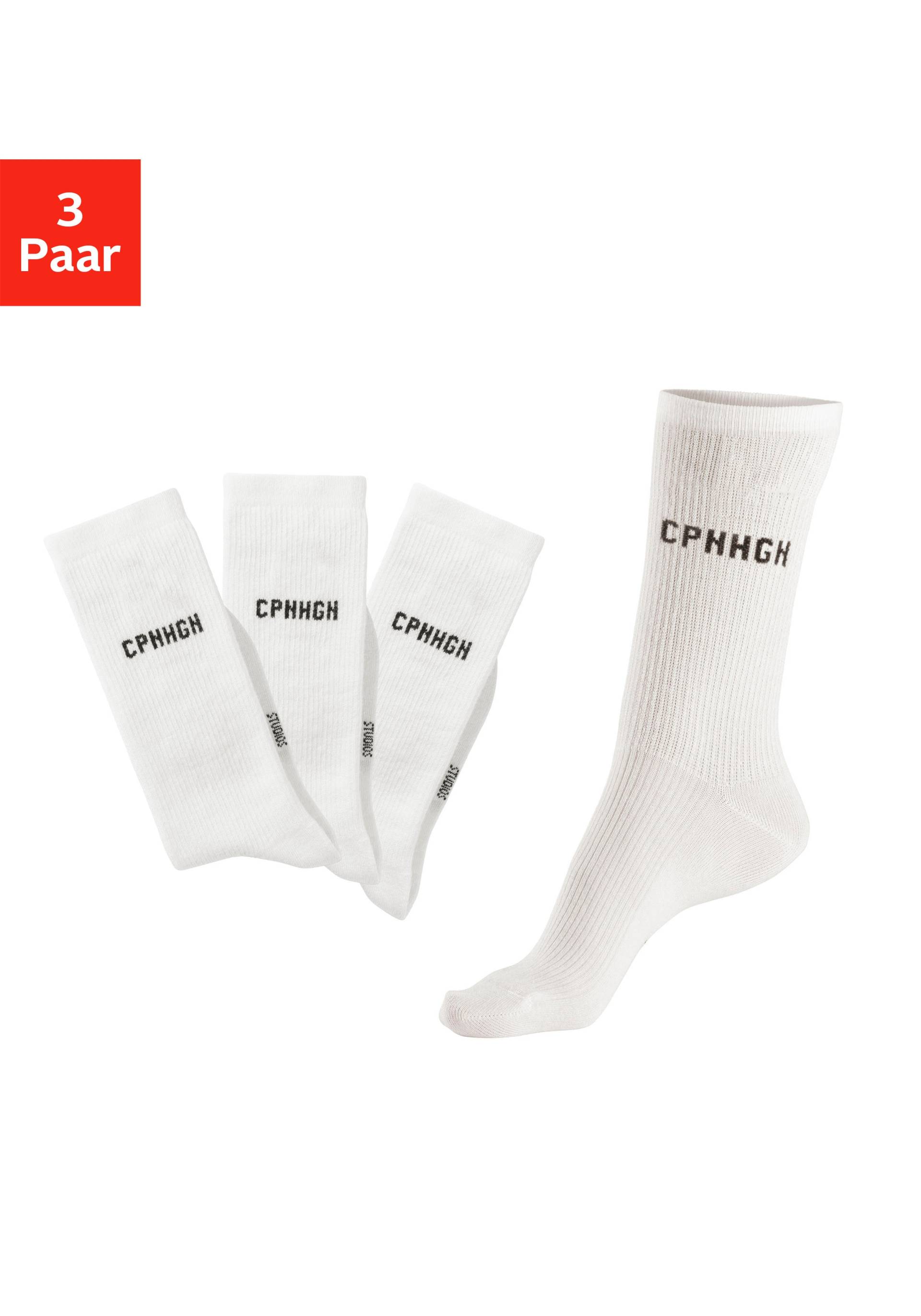 Copenhagen Studios Basicsocken, (3 Paar), mit Rippstruktur und Stickerei von Copenhagen Studios
