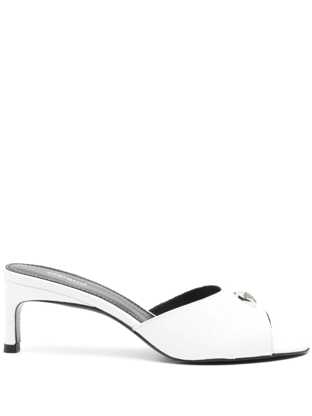 Coperni 60mm crocodile-embossed mules - White von Coperni