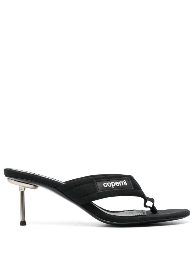 Coperni 65mm logo-patch thong mules - Black von Coperni