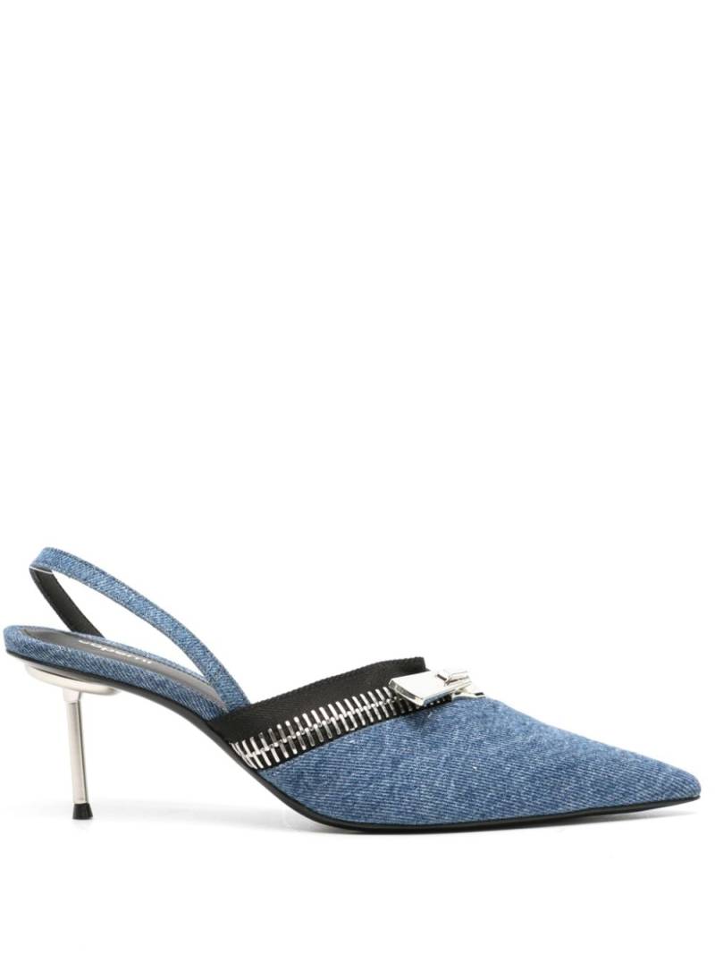 Coperni 75mm denim slingback pumps - Blue von Coperni