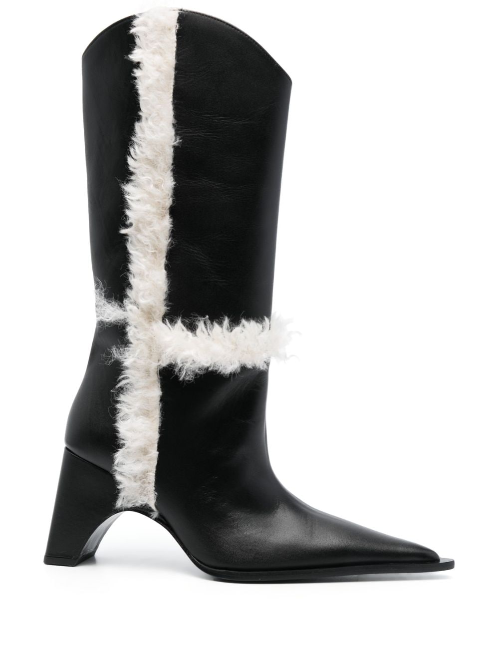 Coperni 85mm shearling-detail leather boots - Black von Coperni