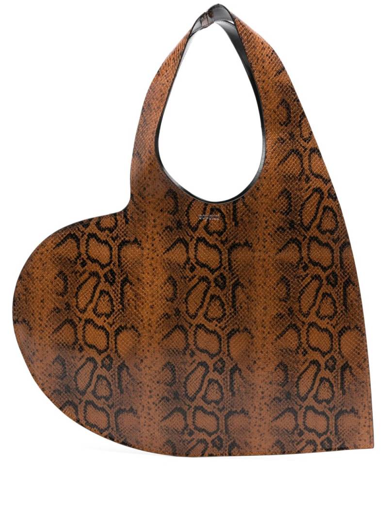 Coperni Heart sneakeskin-effect shoulder bag - Brown von Coperni