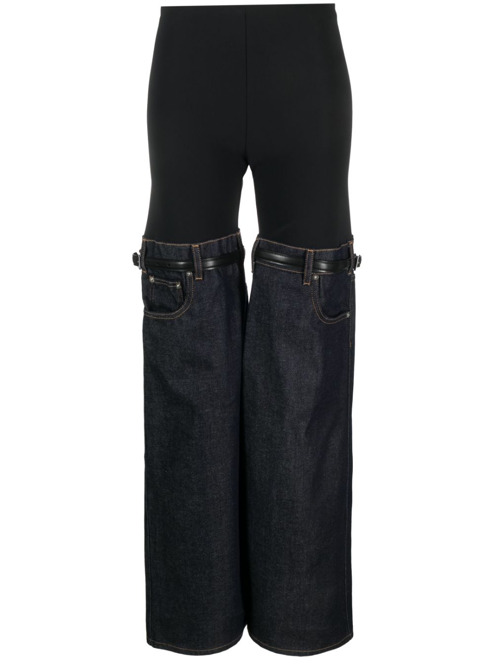 Coperni Hybrid denim flare trousers - Black von Coperni