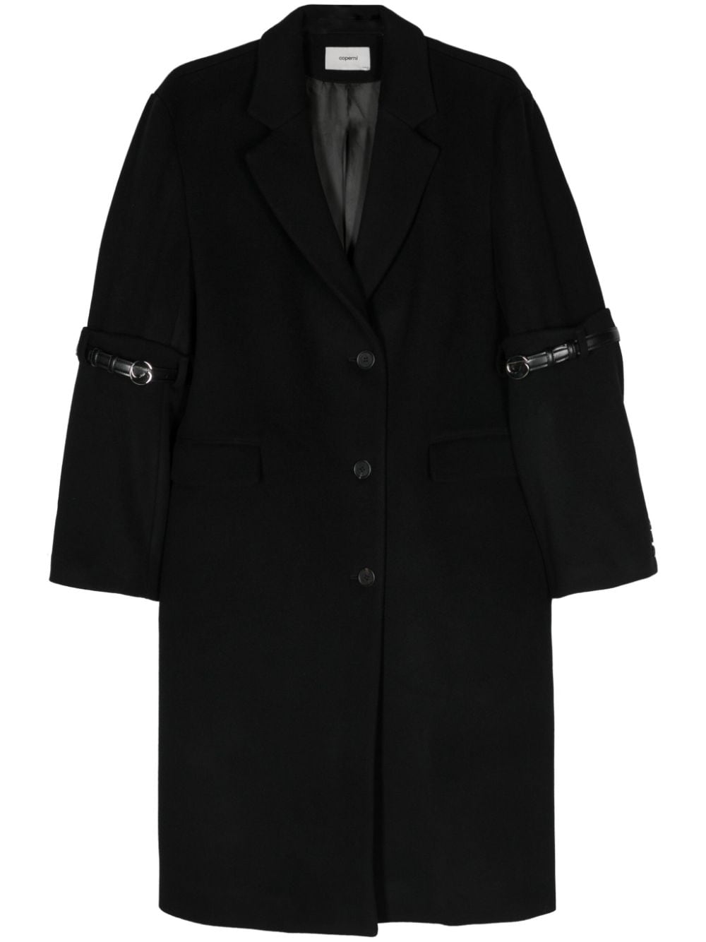 Coperni Hybrid single-breasted midi coat - Black von Coperni