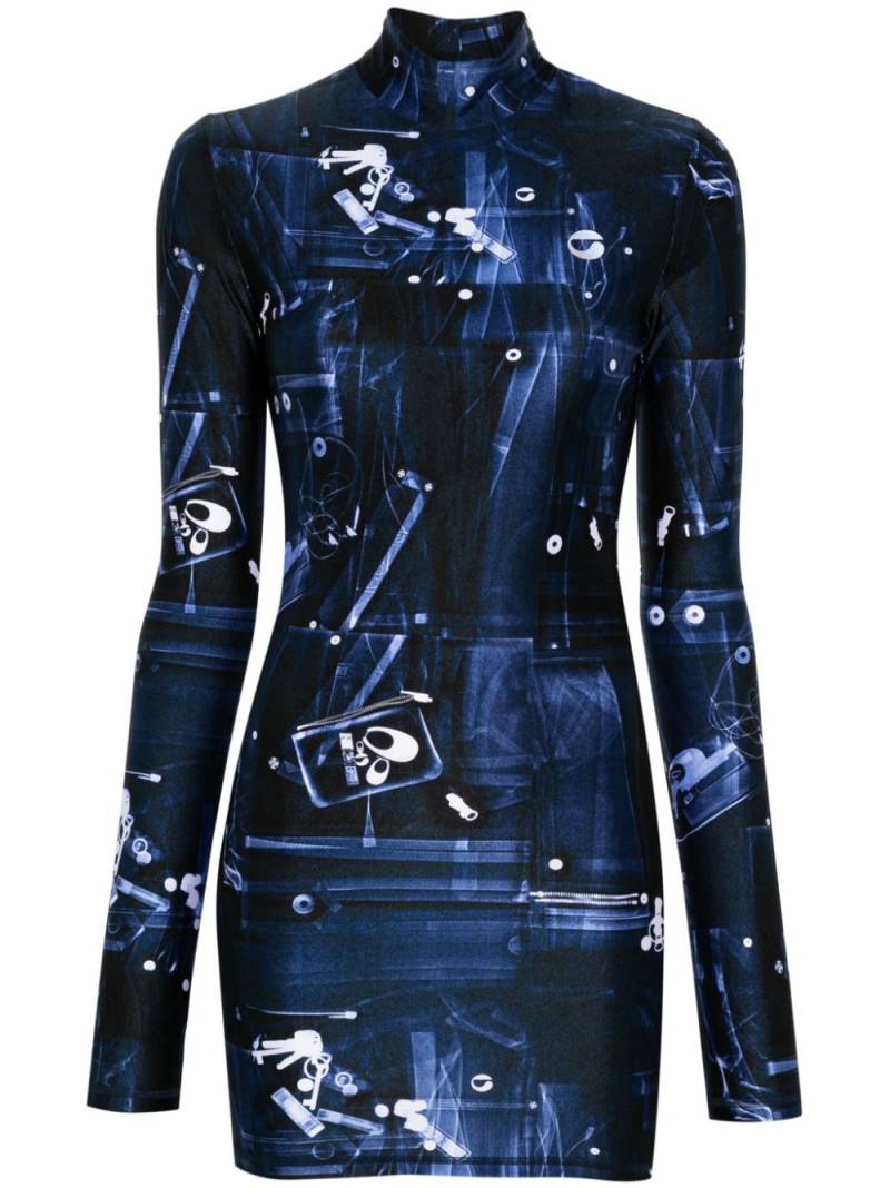 Coperni X-Ray-print mini dress - Blue von Coperni