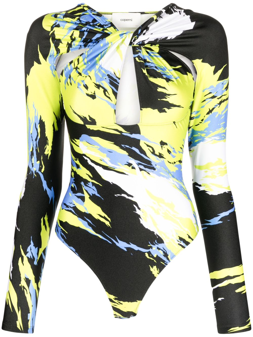 Coperni abstract-print twist-front bodysuit - Black von Coperni