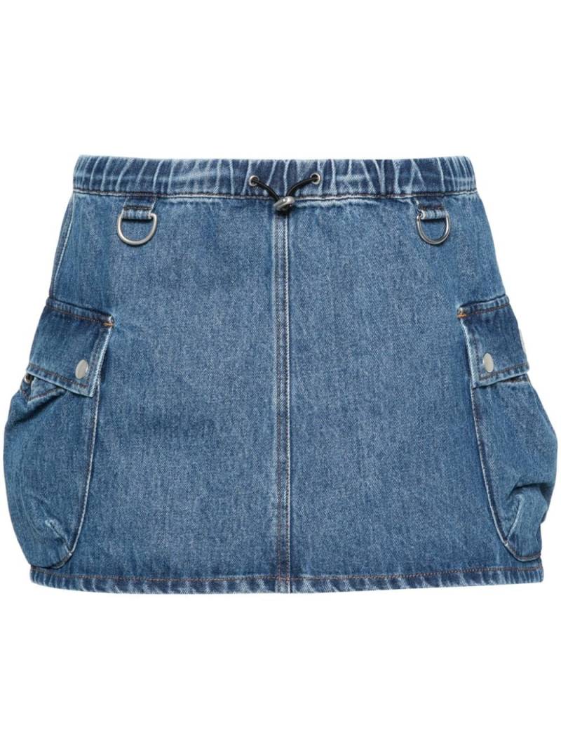 Coperni appliqué-logo denim cargo skirt - Blue von Coperni