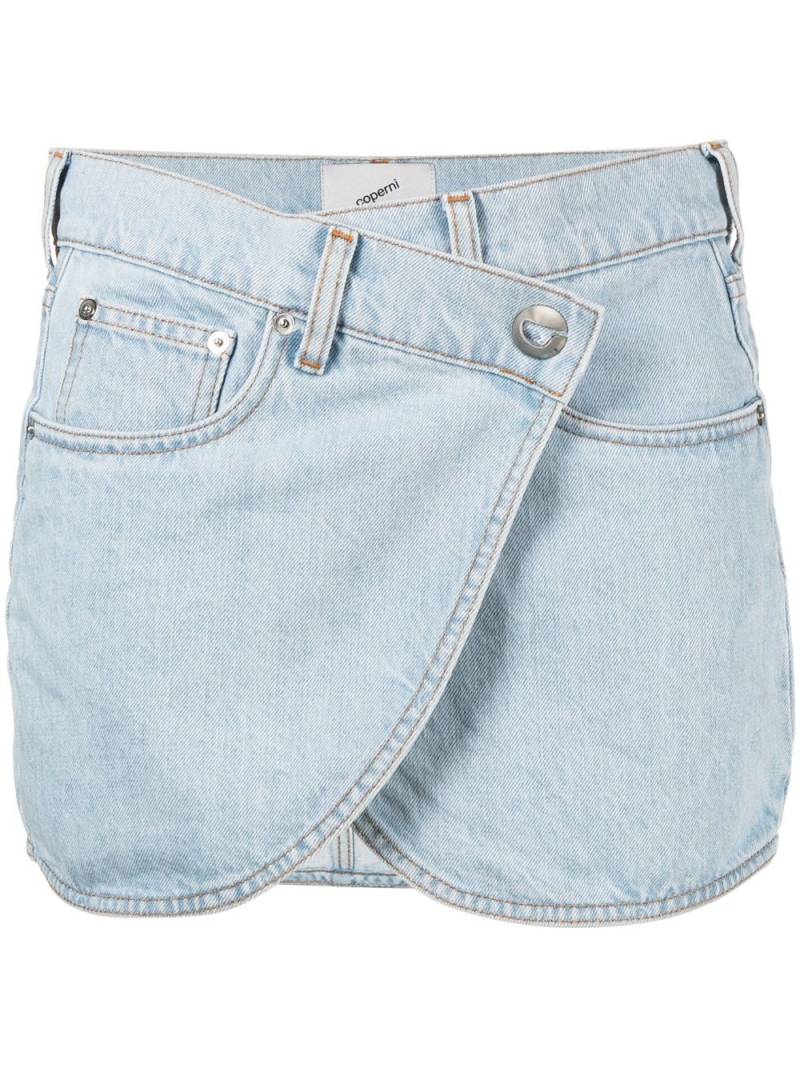 Coperni asymmetric denim miniskirt - Blue von Coperni