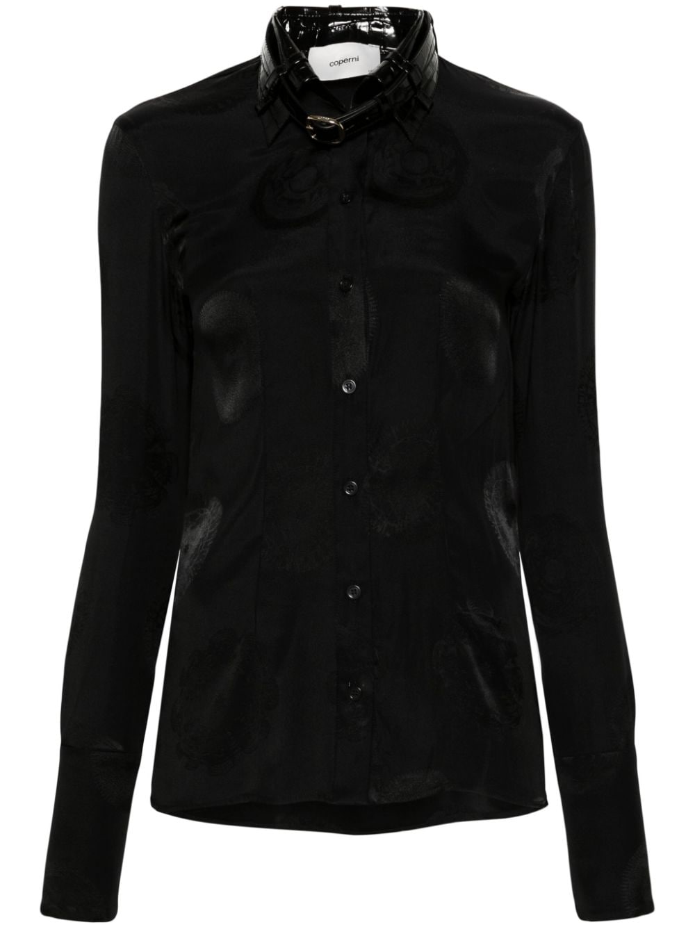 Coperni belted-collar shirt - Black