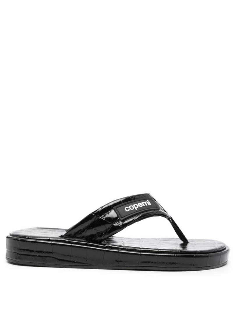 Coperni crocodile-embossed leather flip flops - Black von Coperni