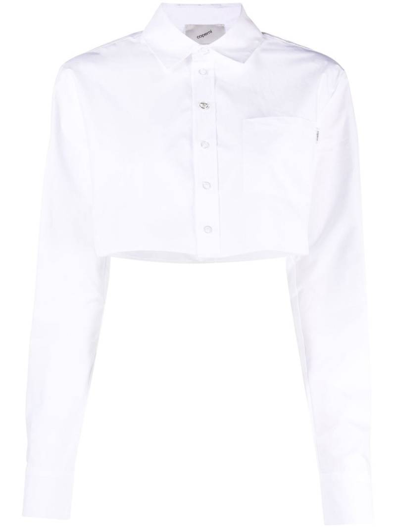 Coperni cropped cotton shirt - White von Coperni