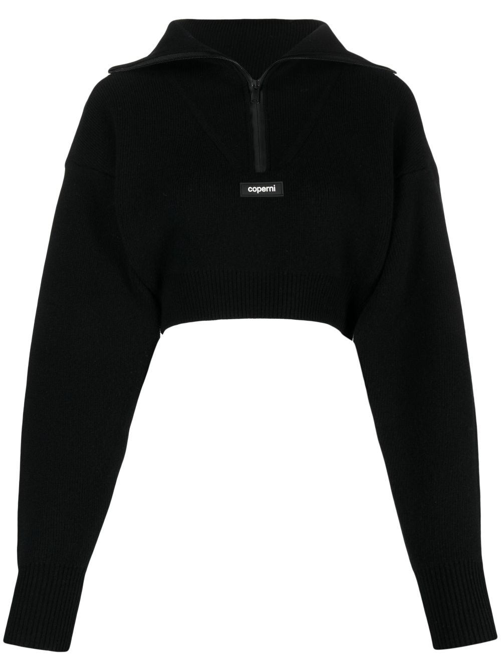 Coperni cropped zip-neck jumper - Black von Coperni