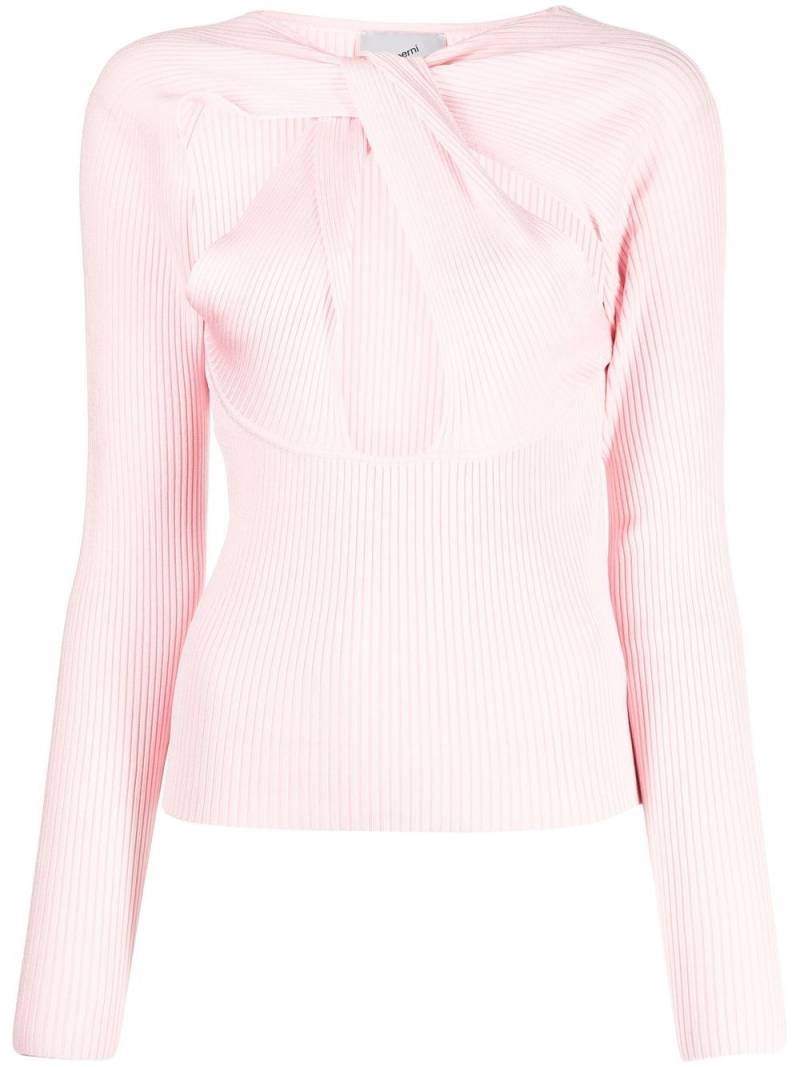 Coperni cut out-detail ribbed jumper - Pink von Coperni