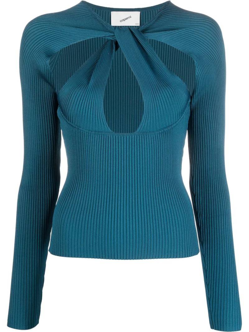 Coperni cut-out knitted top - Blue von Coperni