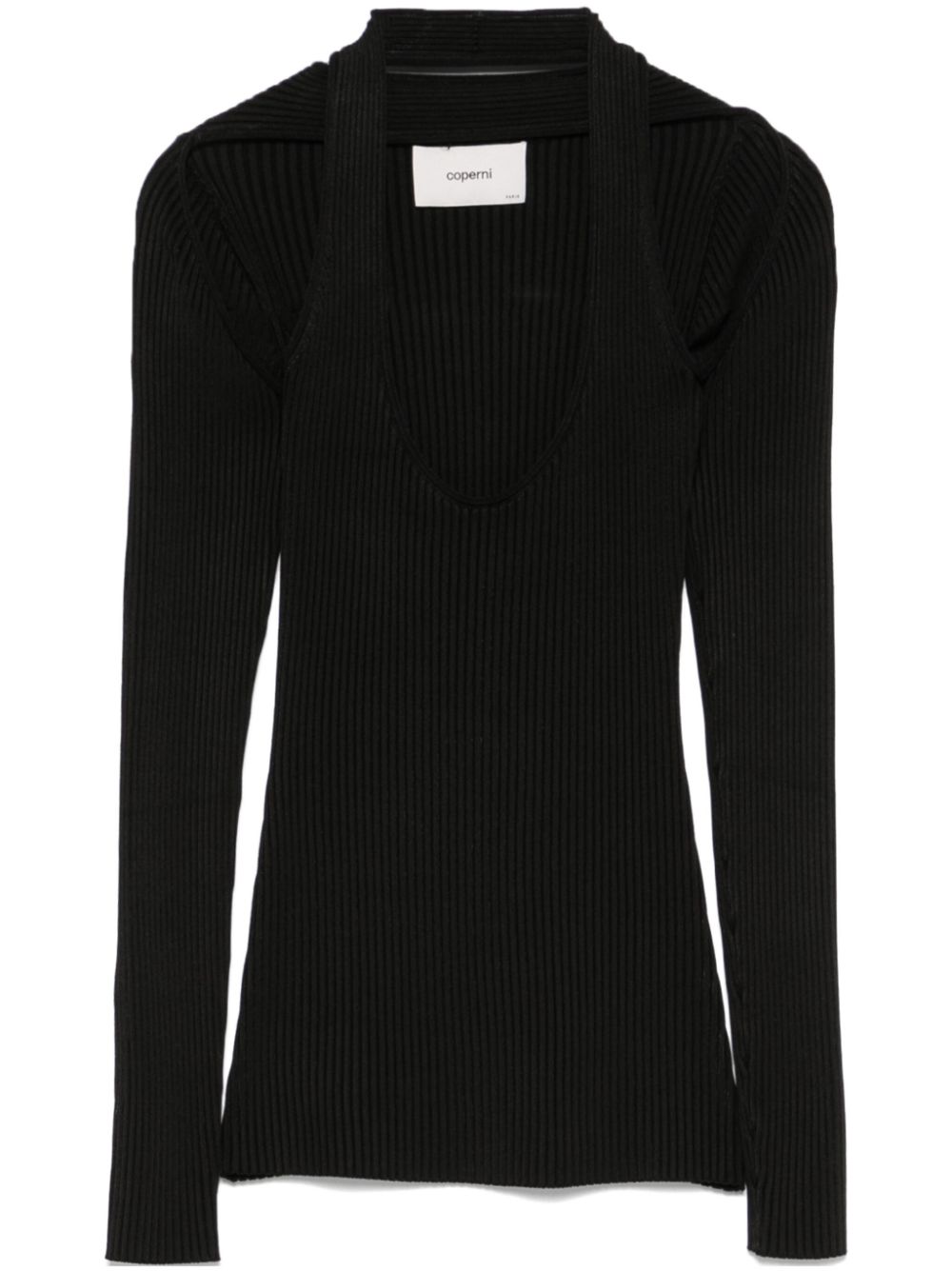 Coperni cut-out ribbed top - Black von Coperni