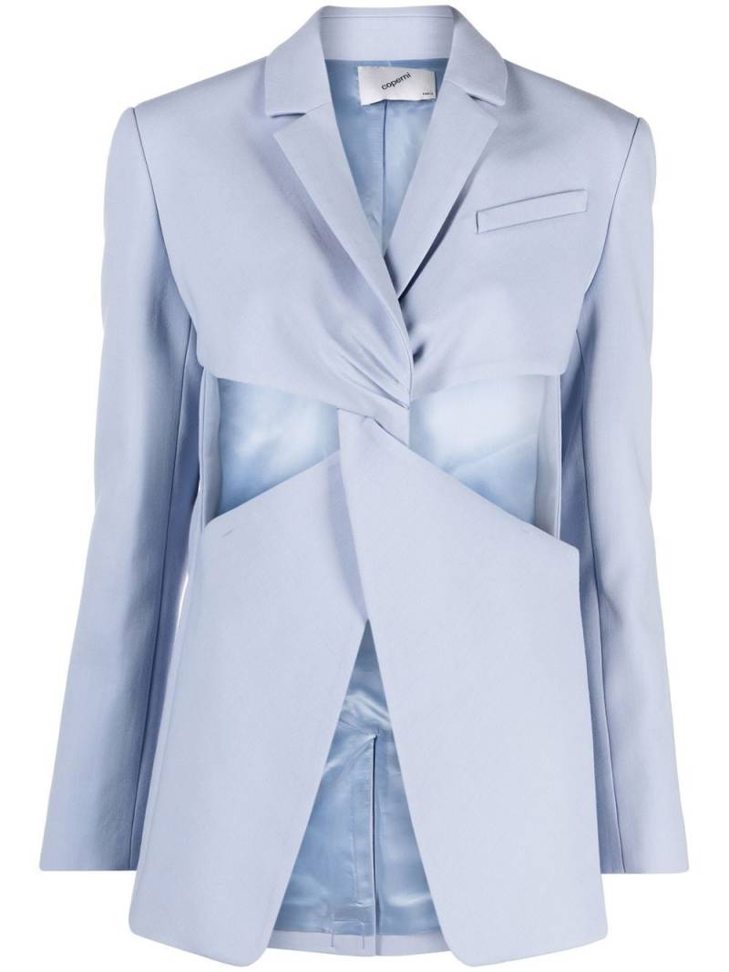 Coperni cut-out single-breasted blazer - Blue von Coperni