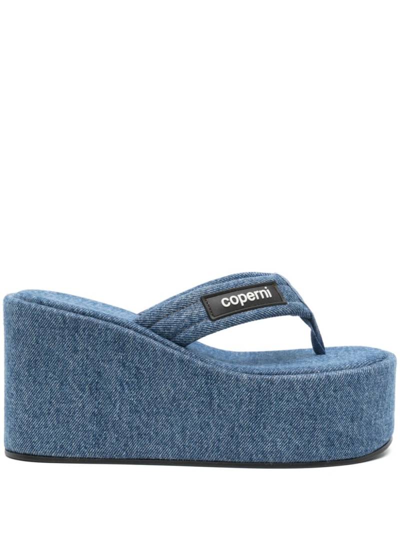 Coperni denim 100mm wedge sandals - Blue von Coperni