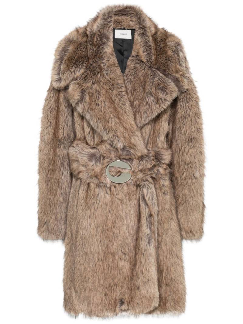 Coperni faux-fur belted coat - Brown von Coperni