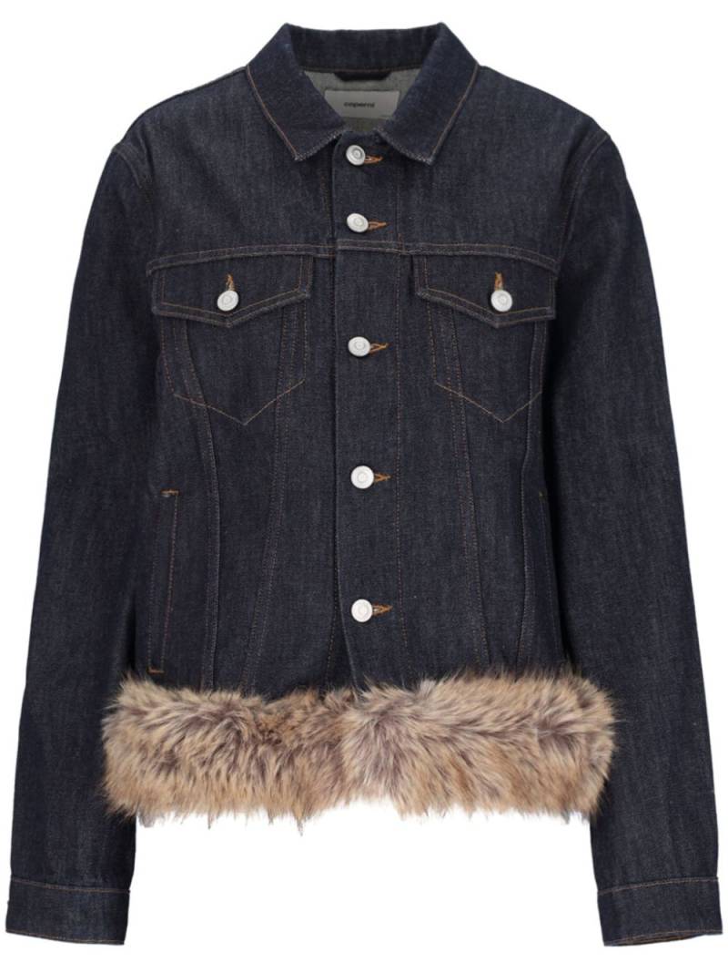 Coperni faux-fur hem denim jacket - Blue von Coperni