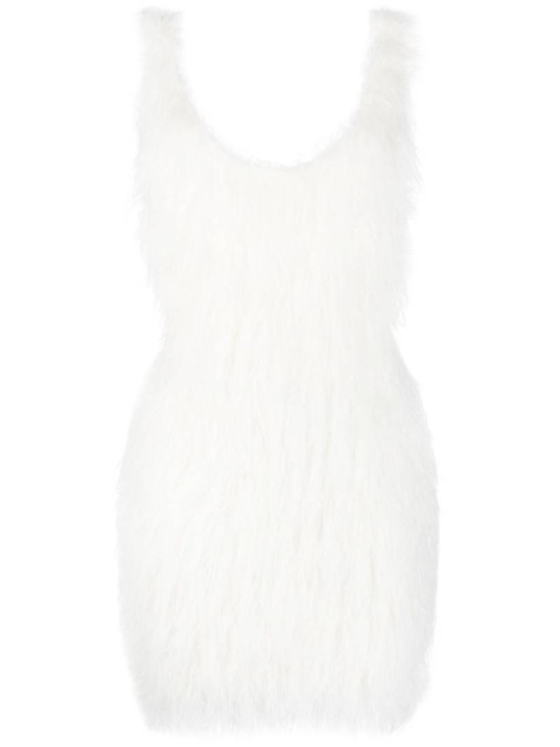 Coperni feather-embellished backless minidress - White von Coperni