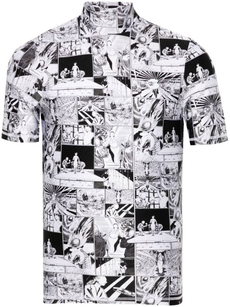 Coperni funnel-neck cartoon-print T-shirt - White von Coperni