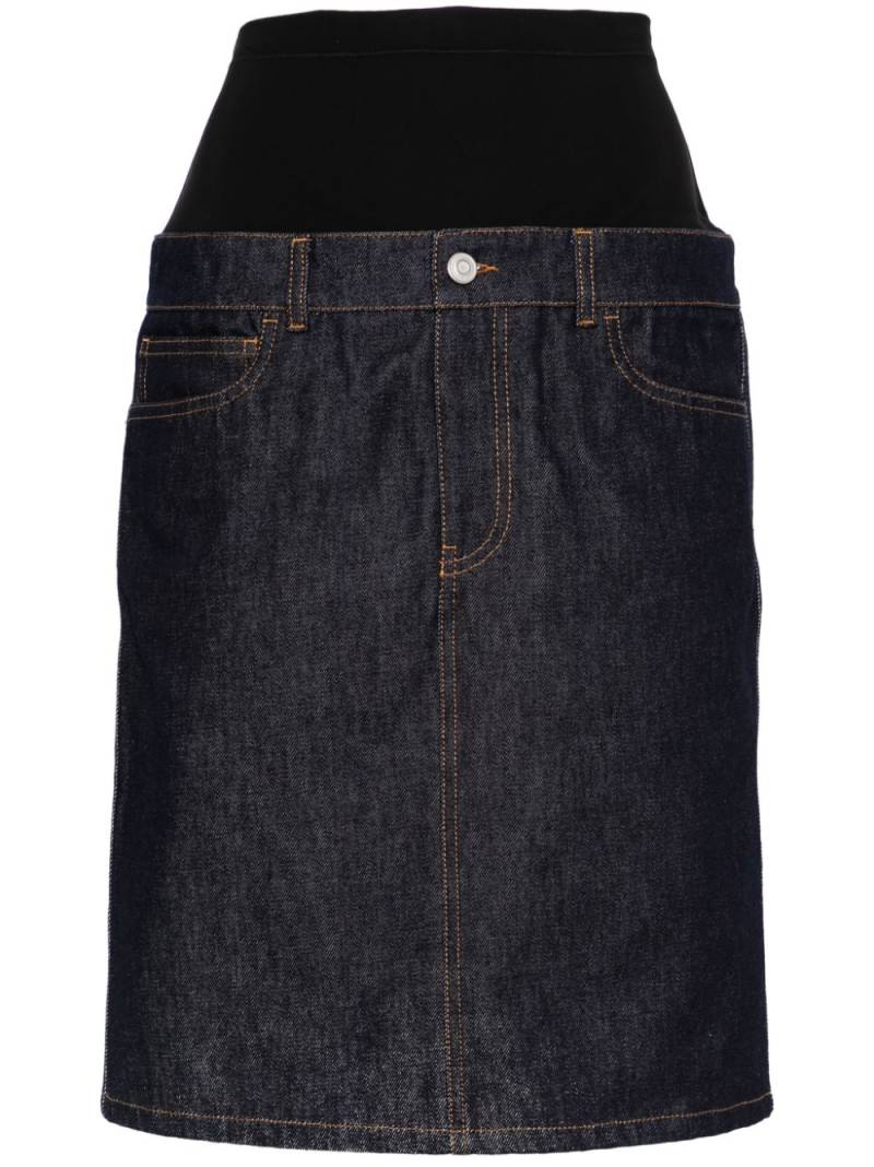 Coperni hybrid denim midi skirt - Blue von Coperni