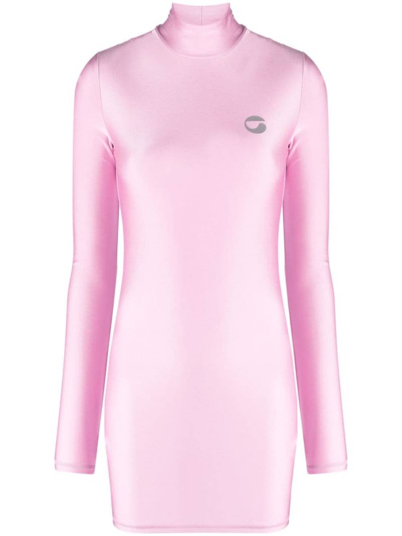 Coperni logo-appliqué mock-neck minidress - Pink von Coperni