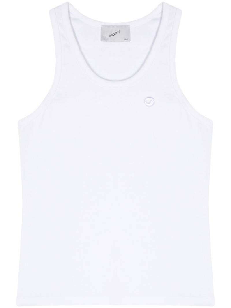 Coperni logo-embroidered cotton top - White von Coperni