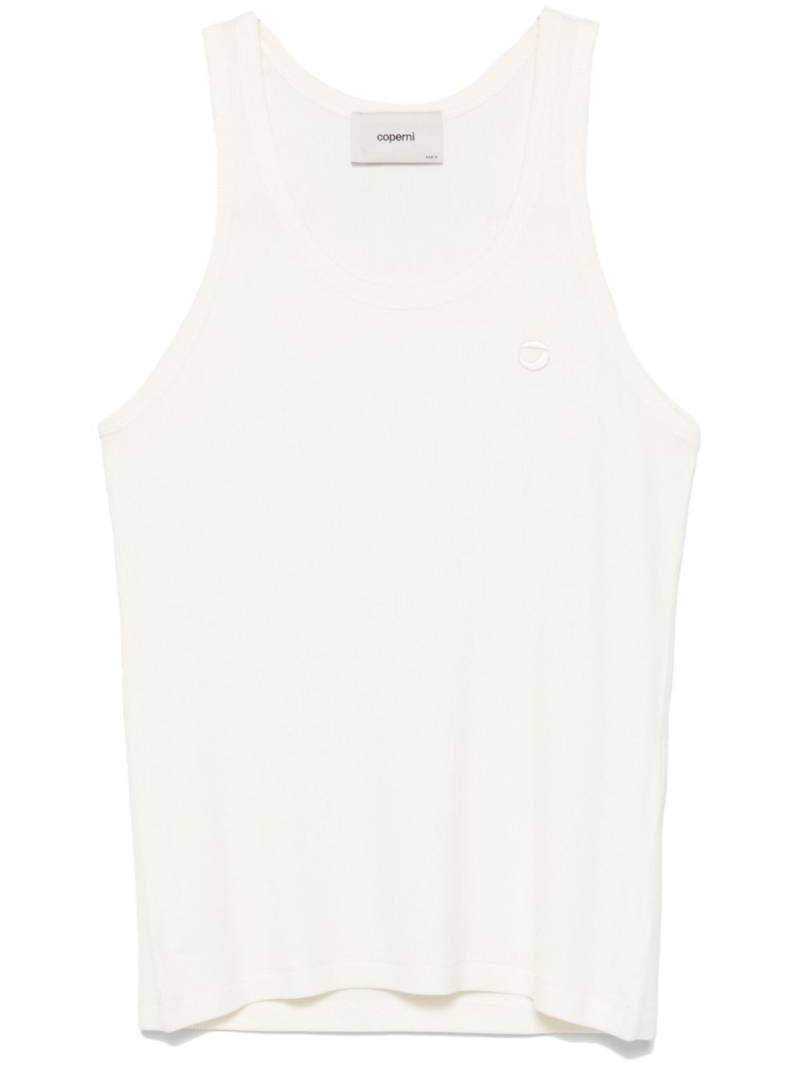 Coperni logo-embroidered tank top - Neutrals von Coperni