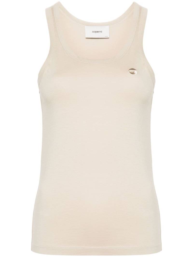 Coperni logo-embroidered tank top - Neutrals von Coperni