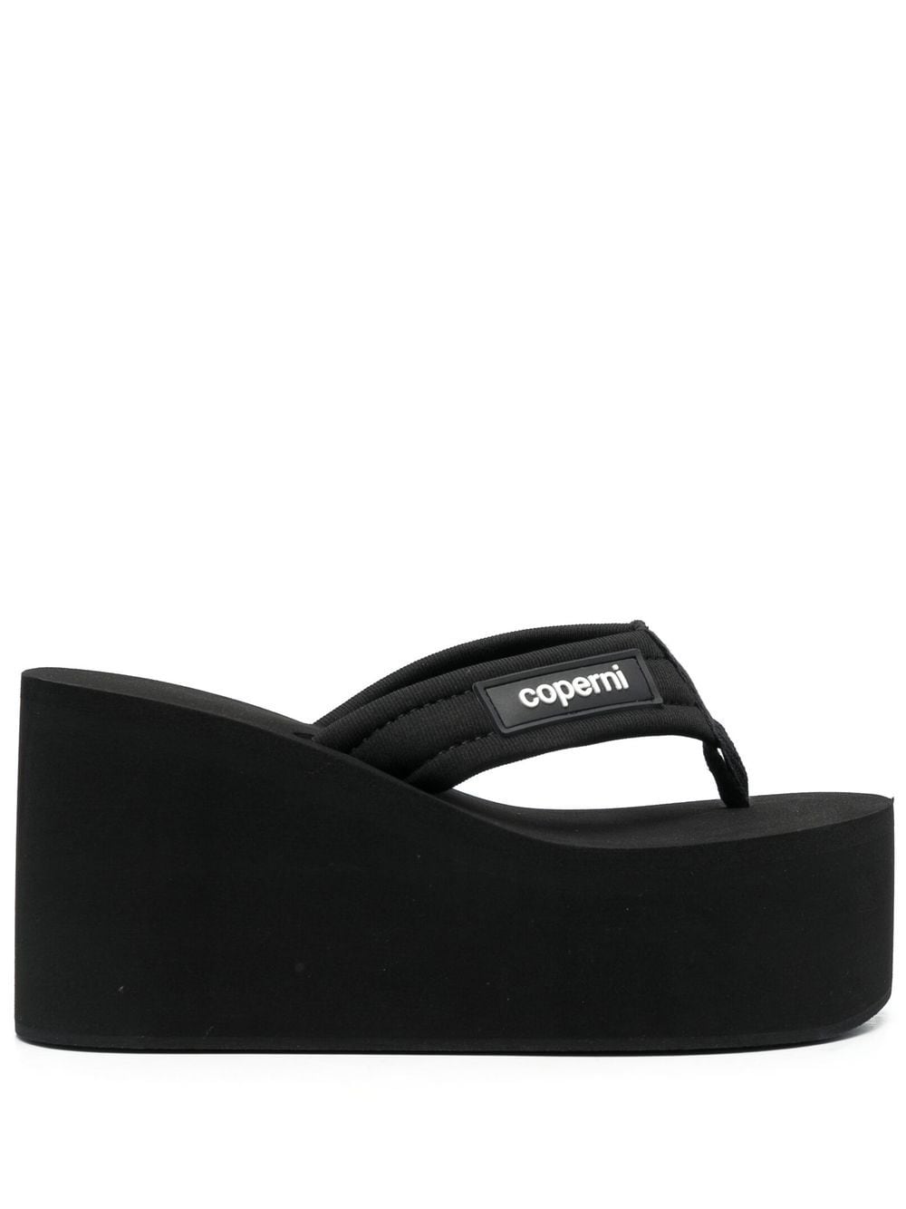 Coperni logo-patch wedge sandals - Black von Coperni