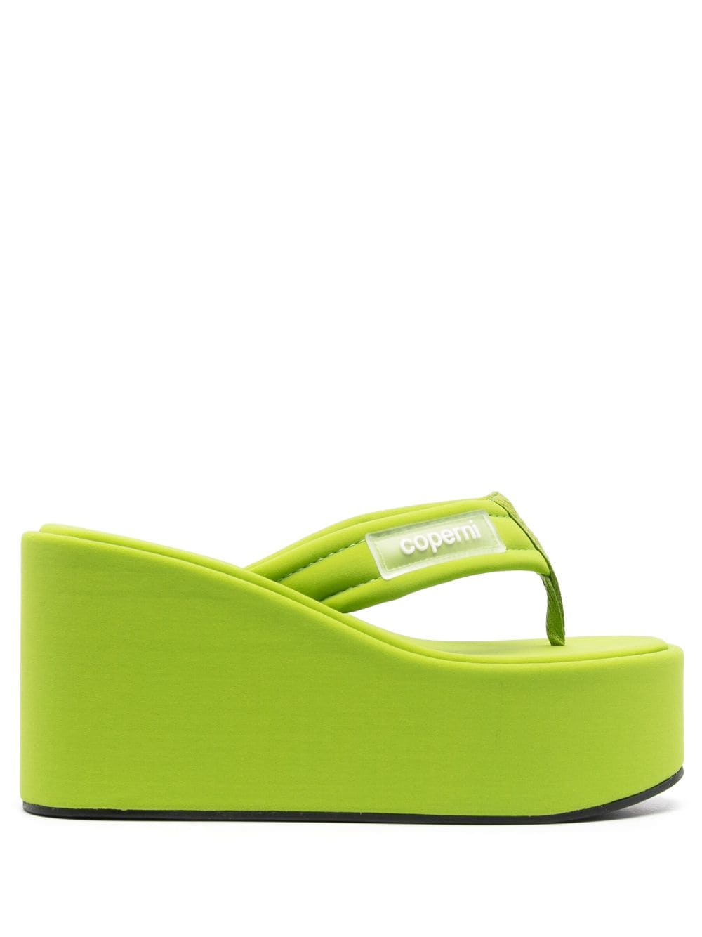 Coperni logo-patch wedge sandals - Green von Coperni