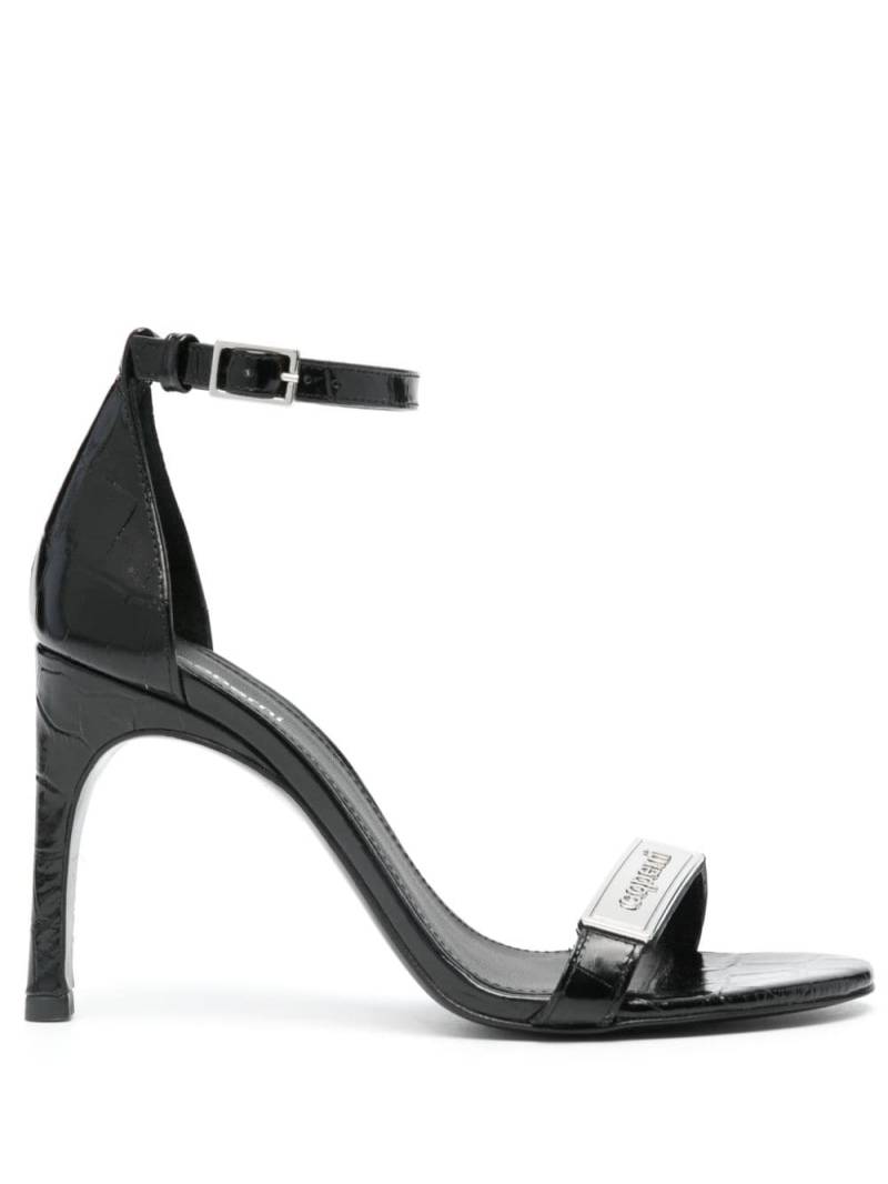 Coperni logo-plaque crocodile-effect sandals - Black von Coperni