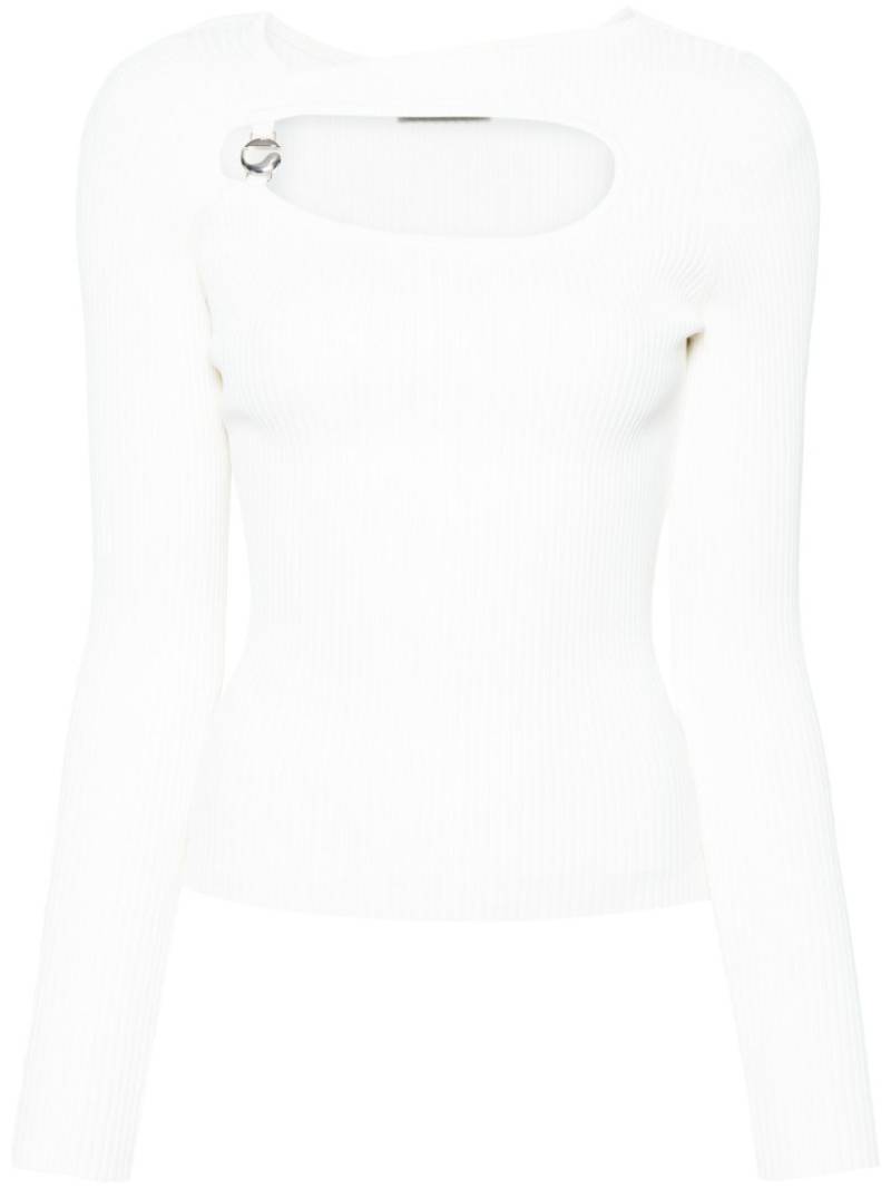 Coperni logo-plaque cut-out jumper - White von Coperni