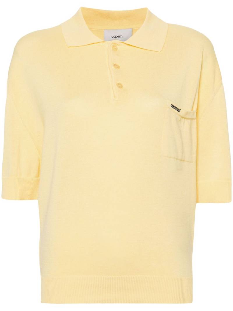 Coperni logo-plaque polo jumper - Yellow von Coperni