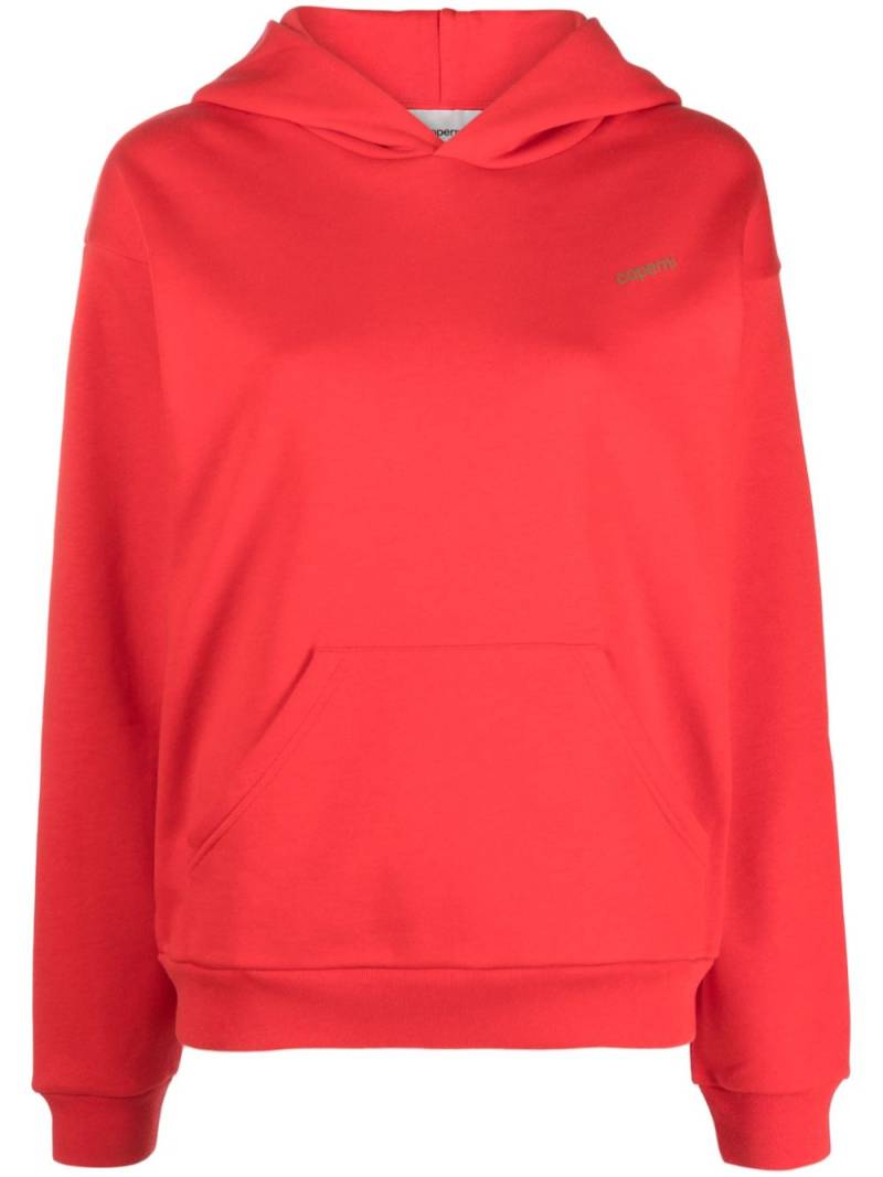 Coperni logo-print cotton-blend hoodie - Red von Coperni